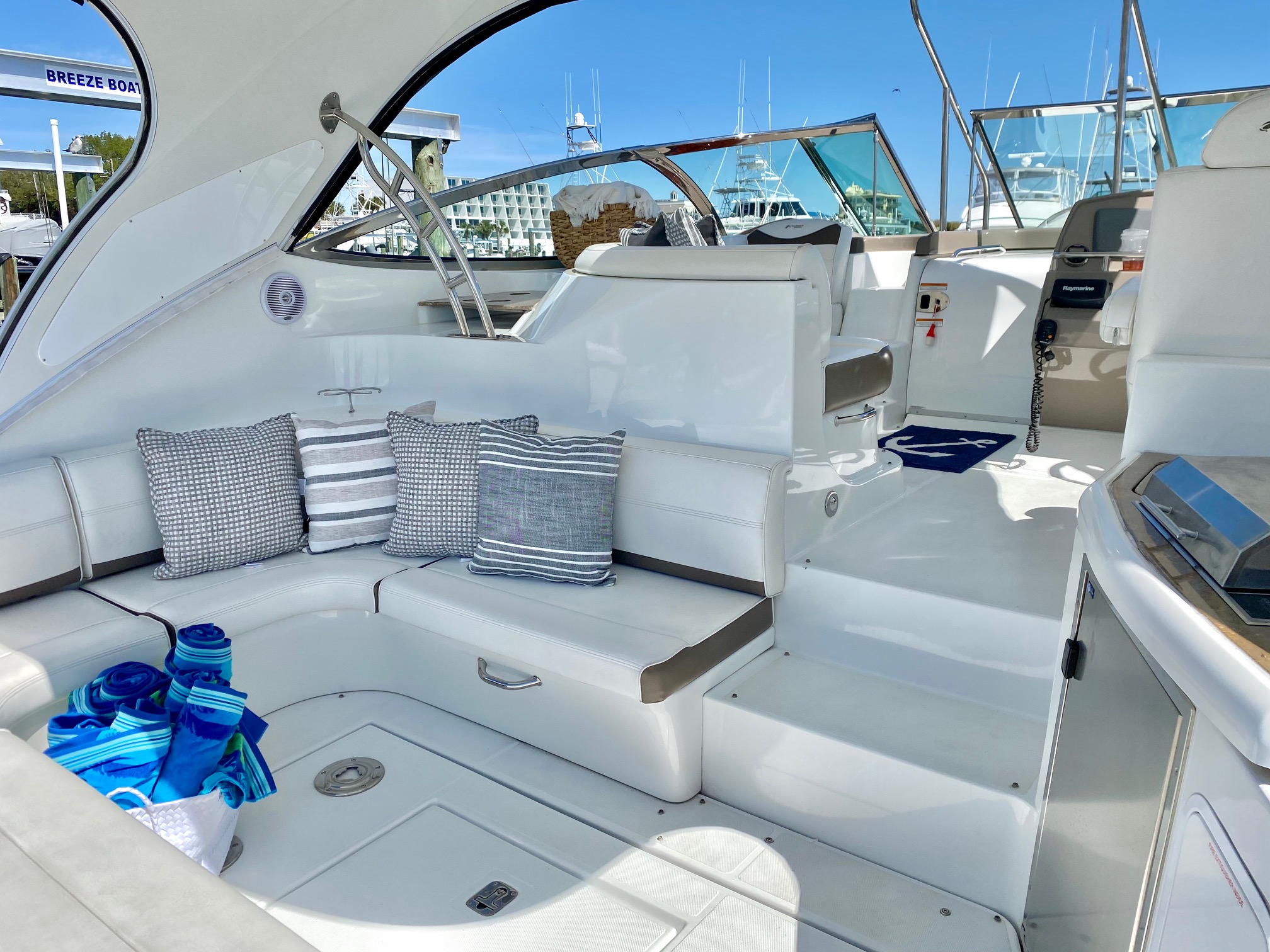 Cockpit seating aboard the Miss B Haven